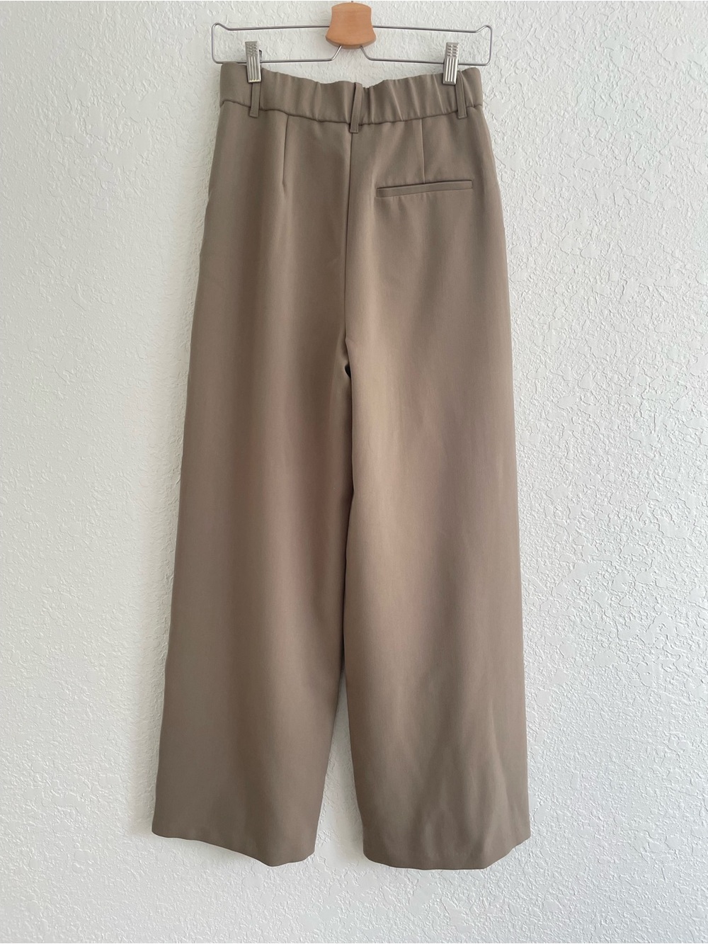 Smash + Tess Trouser Pants S Mushroom Taupe Wide Leg Career Classic Corporate - Picture 4 of 12